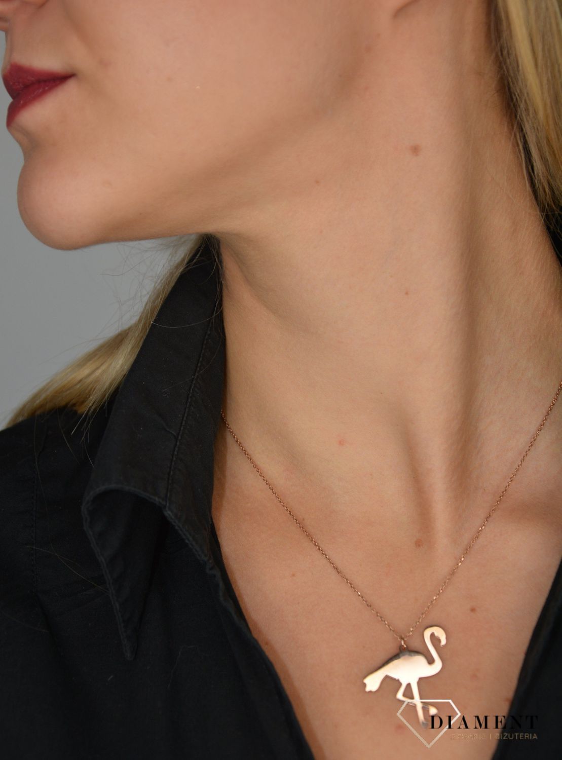 Naszyjnik srebrny pokryty różowym złotem flaming Dall'Acqua C RM 18762 R.jpg